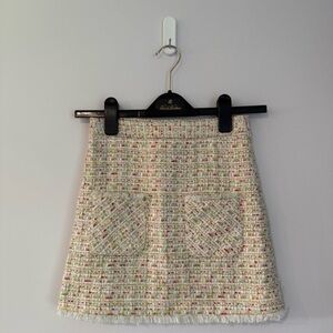 Brooks Brothers Girl’s Tweed Skirt Cream Multicolor Size 8 NWOT